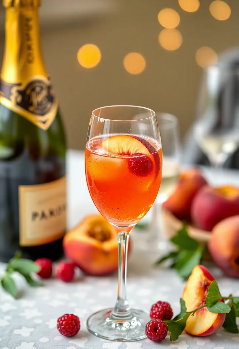 25 Cocktail Recipes with Cranberry Juice Refreshing and Easy 14. Cranberry Peach Bellini