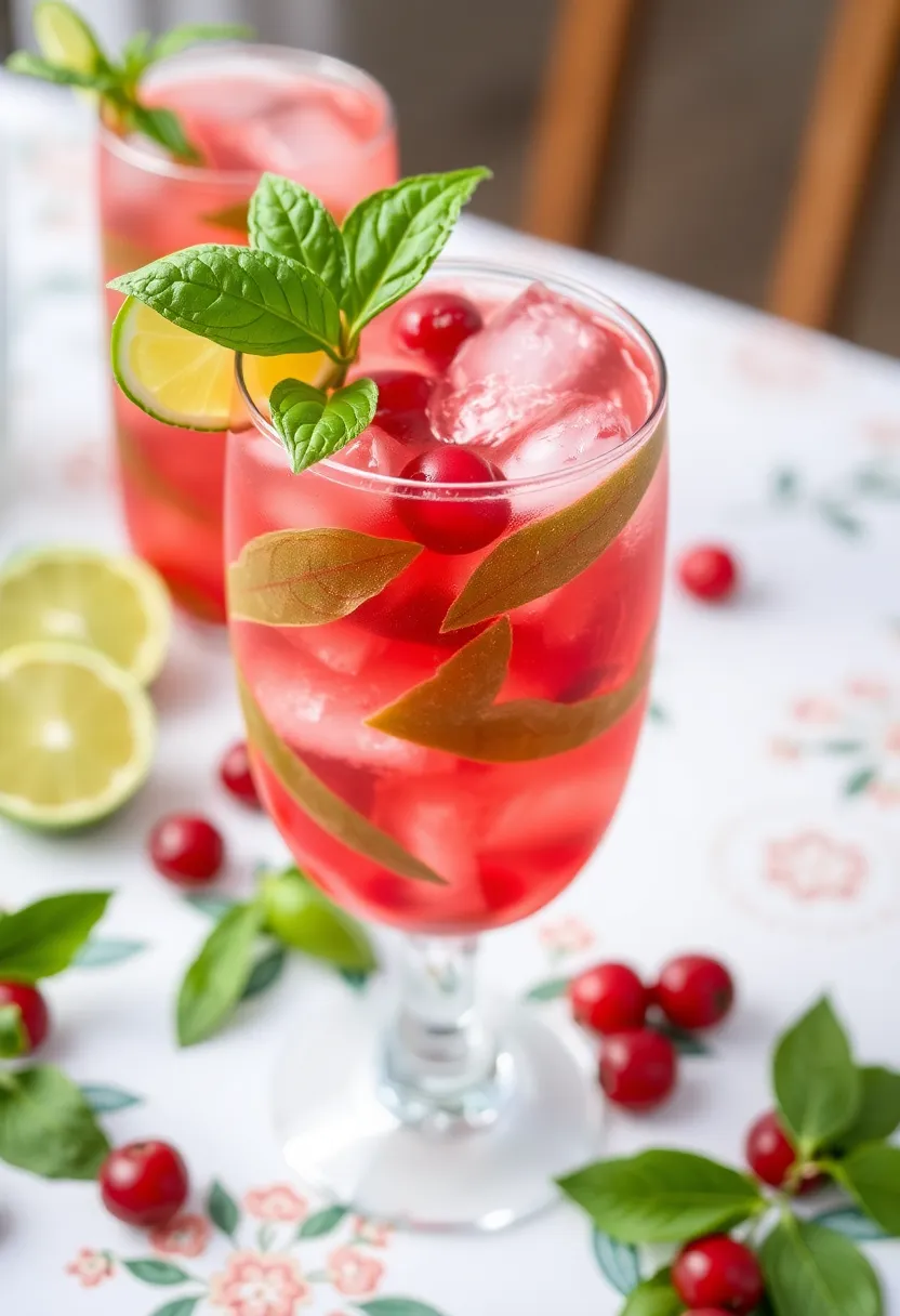 25 Cocktail Recipes with Cranberry Juice Refreshing and Easy 5. Cranberry Basil Spritzer
