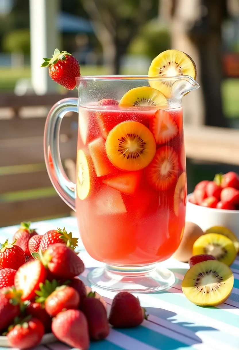 25 Delicious Juice Punch Recipes for Family Fun 16. Strawberry Kiwi Splash
