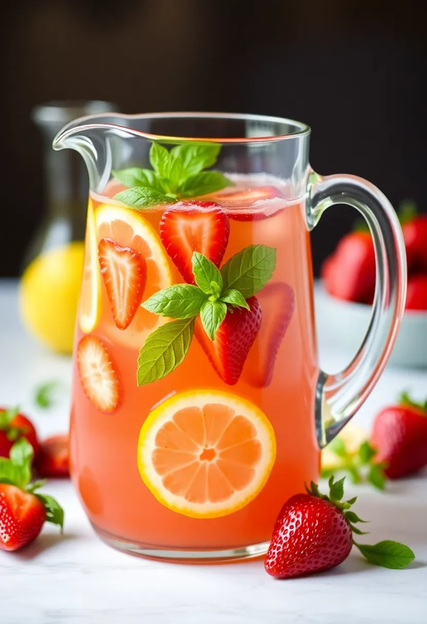 25 Delicious Juice Punch Recipes for Family Fun 19. Strawberry Lemon Basil Punch