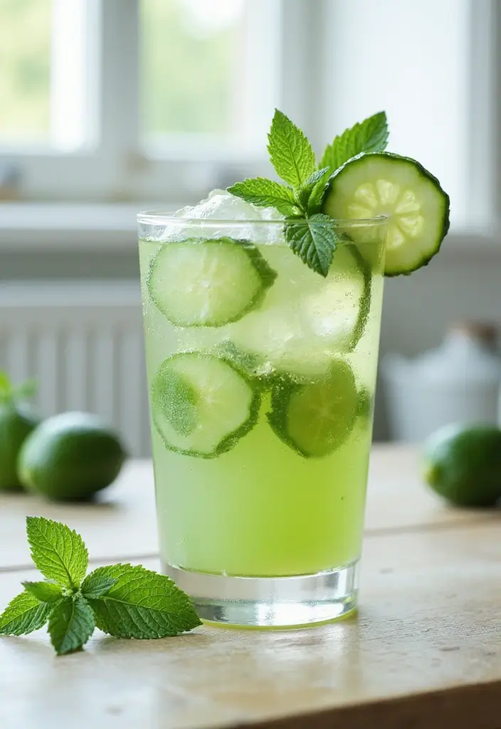 25 Dr Sebi Juice Recipes Alkaline and Healing - 13. Cucumber Mint Refresher Juice