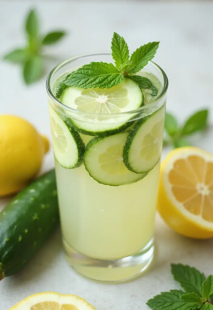 25 Healthy Juice Recipes Immune System Approved - 17. Cucumber Lemonade Detox