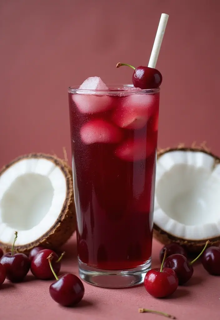25 Healthy Juice Recipes Immune System Approved - 19. Cherry Coconut Water Refresher