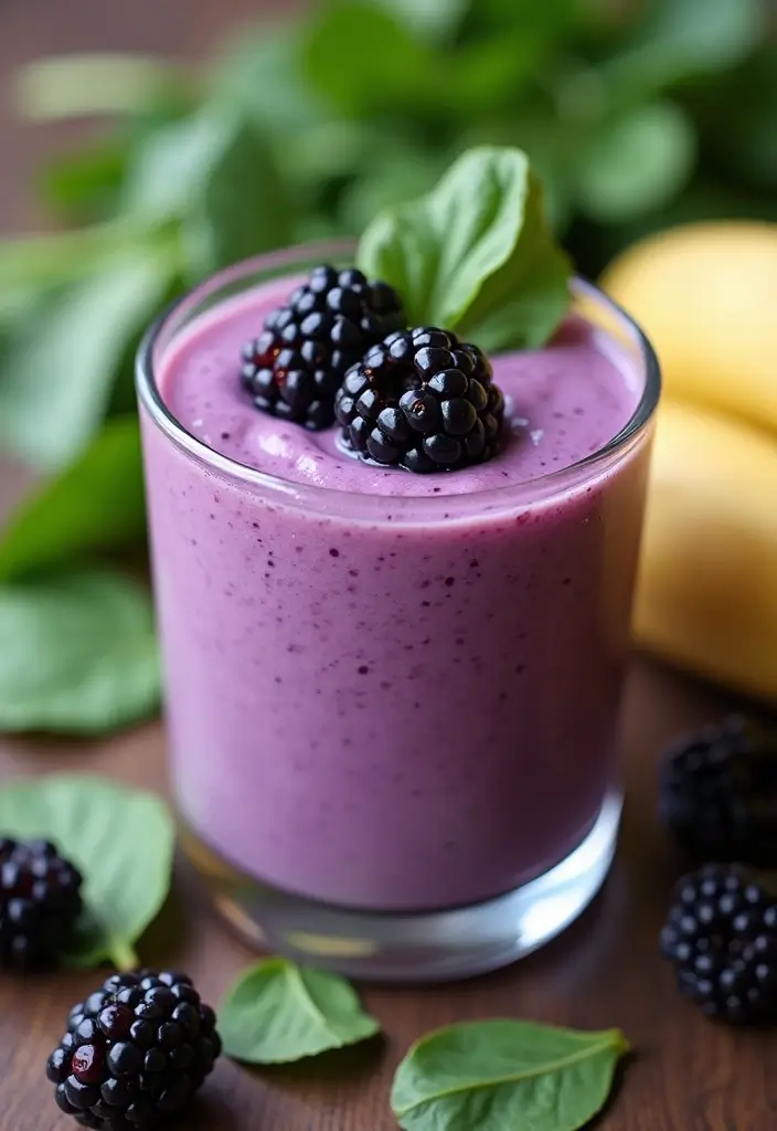 25 Healthy Juice Recipes Immune System Approved - 25. Blackberry Spinach Smoothie