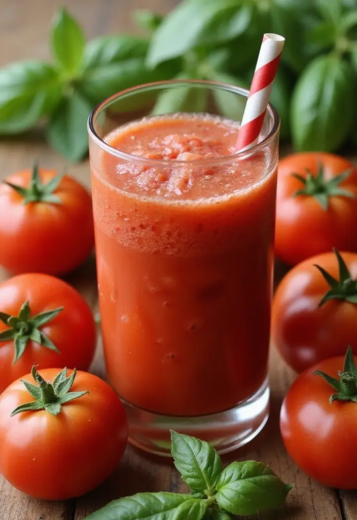 25 High Blood Pressure Juice Recipes That Help Naturally 13. Tomato Basil Juice