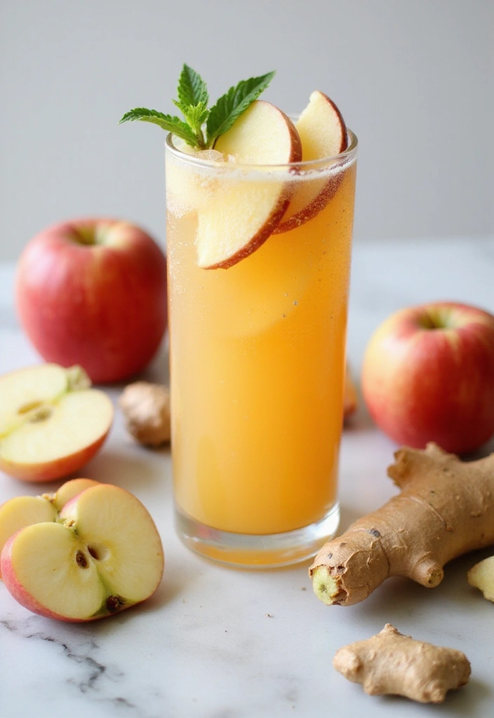 25 Juice Recipes with Apples Crisp and Delicious 2 25 Juice Recipes with Apples Crisp and Delicious - 2. Sparkling Apple Ginger Juice