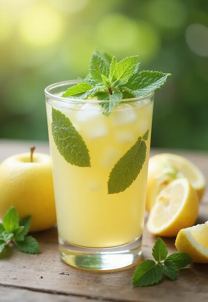 25 Juice Recipes with Apples Crisp and Delicious 8 25 Juice Recipes with Apples Crisp and Delicious - 8. Apple Mint Lemonade