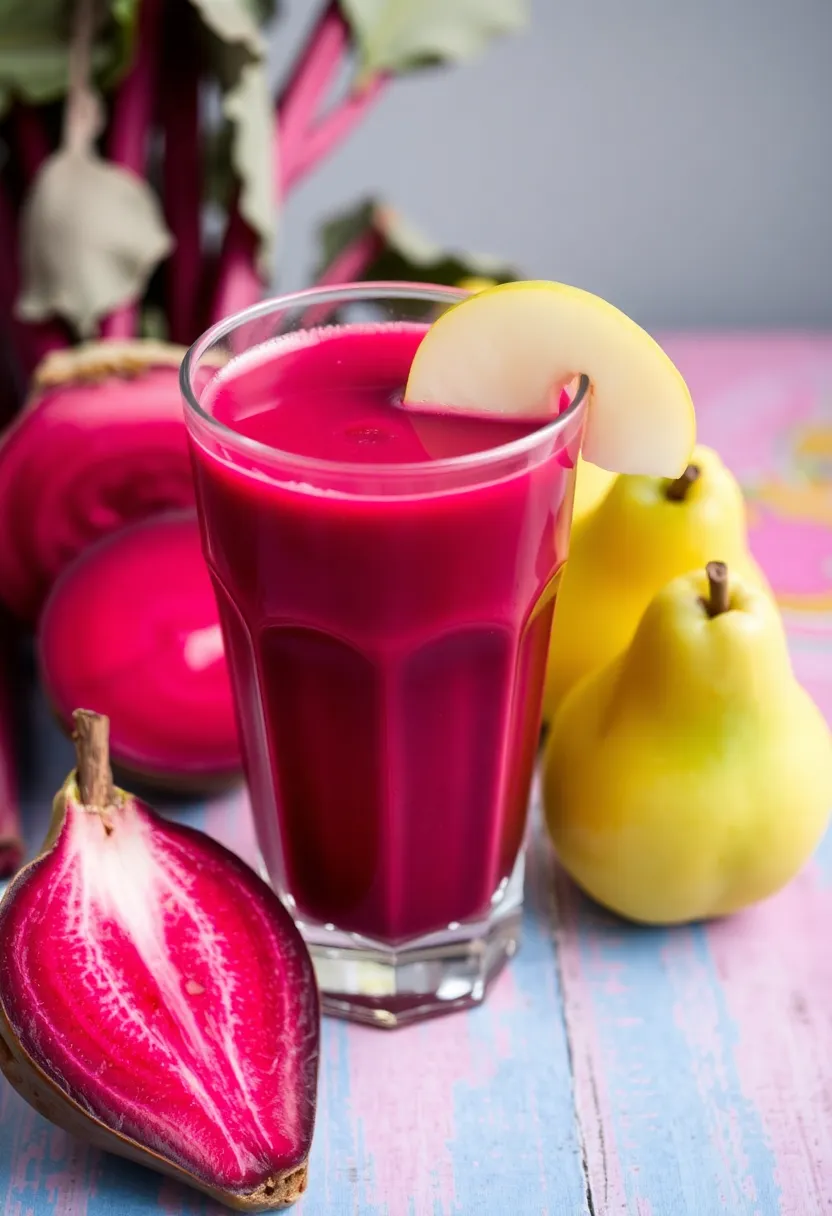 25 Juice Recipes with Beets: Colorful and Healthy - 14. Beet and Pear Juice