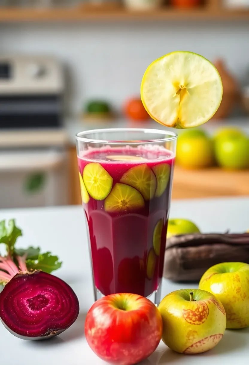 25 Juice Recipes with Beets: Colorful and Healthy - 22. Beet and Green Apple Juice