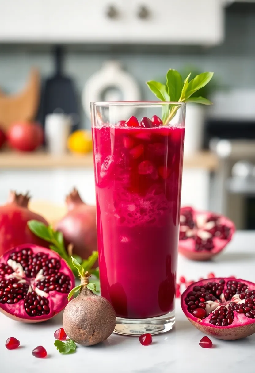 25 Juice Recipes with Beets: Colorful and Healthy - 24. Beet and Pomegranate Juice