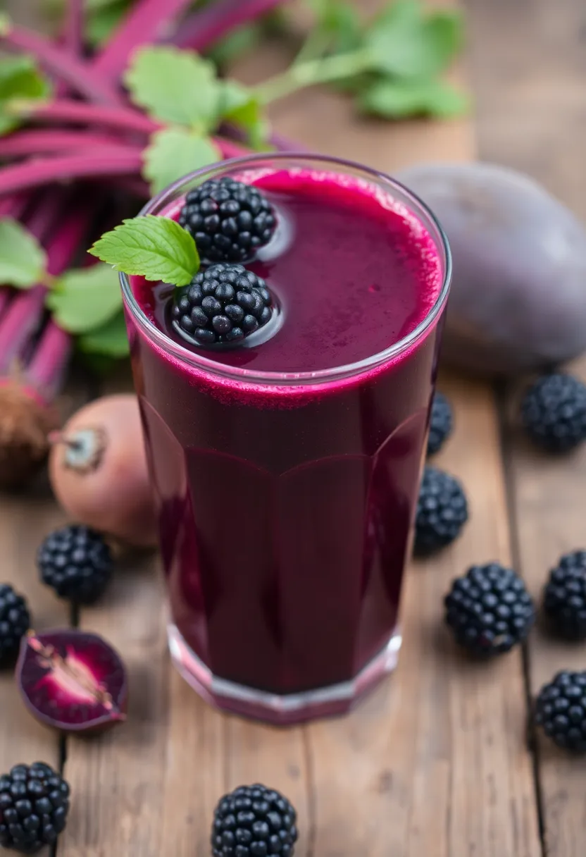 25 Juice Recipes with Beets: Colorful and Healthy - 25. Beet and Blackberry Juice