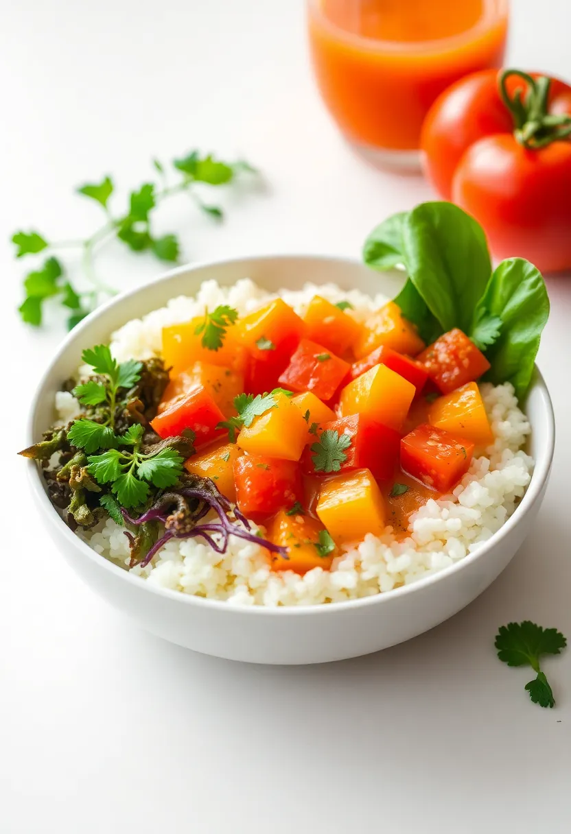 25 Savory and Unique Recipes with Tomato Juice 22 25 Savory and Unique Recipes with Tomato Juice - 22. Tomato Juice and Cauliflower Rice Bowl