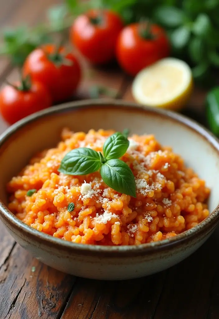 25 Savory and Unique Recipes with Tomato Juice 3 25 Savory and Unique Recipes with Tomato Juice - 3. Savory Tomato Juice Risotto