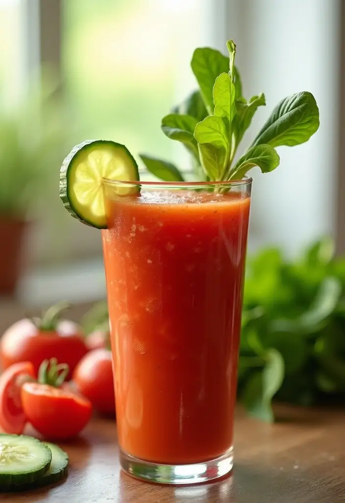 25 Savory and Unique Recipes with Tomato Juice 4 25 Savory and Unique Recipes with Tomato Juice - 4. Tomato Juice Bloody Mary Smoothie