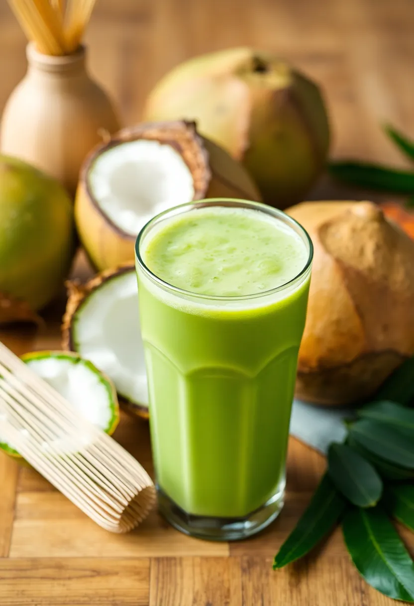26 Hair Growth Juice Recipes Backed by Nutrition 15. Matcha Coconut Juice