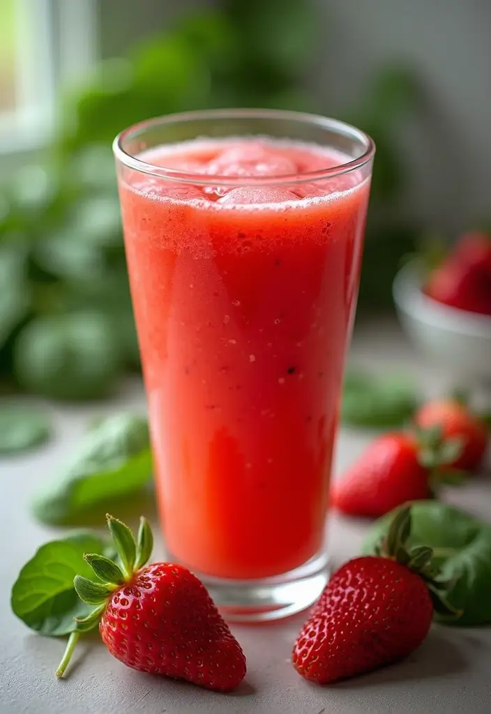 27 Juice Recipes for Colds and Immune System That Really Work 15 27 Juice Recipes for Colds and Immune System That Really Work - 15. Spinach Strawberry Delight