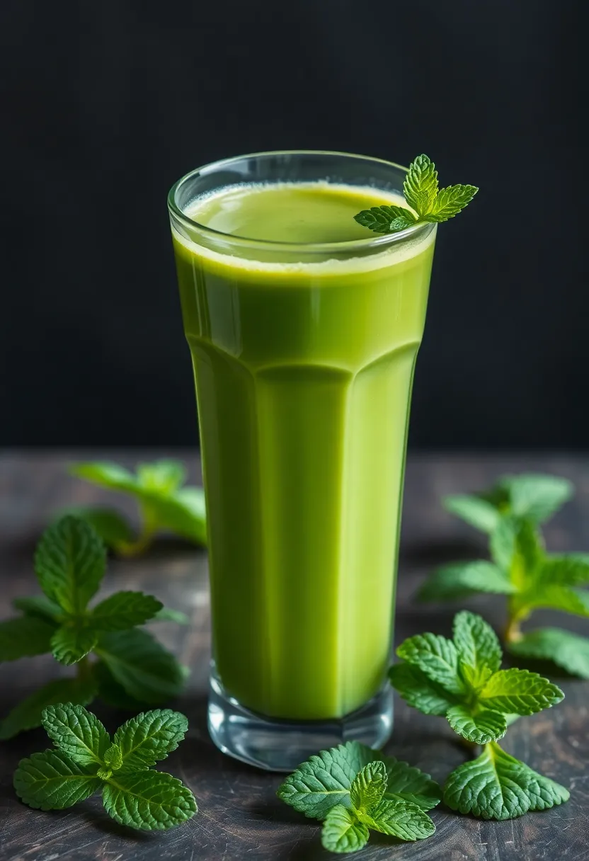 27 Juice Shots Recipes for Inflammation Relief - 13. Matcha Mint Shot