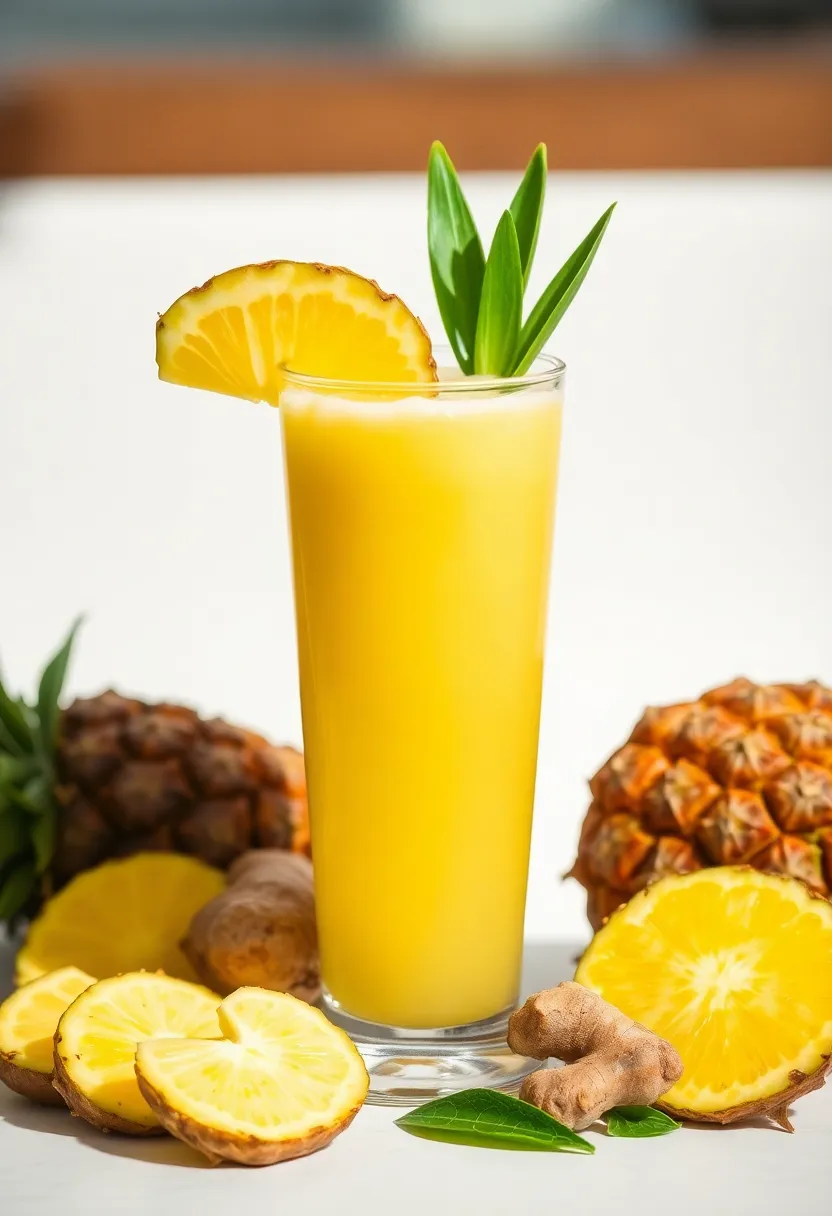 27 Juice Shots Recipes for Inflammation Relief - 6. Pineapple Ginger Zing Shot