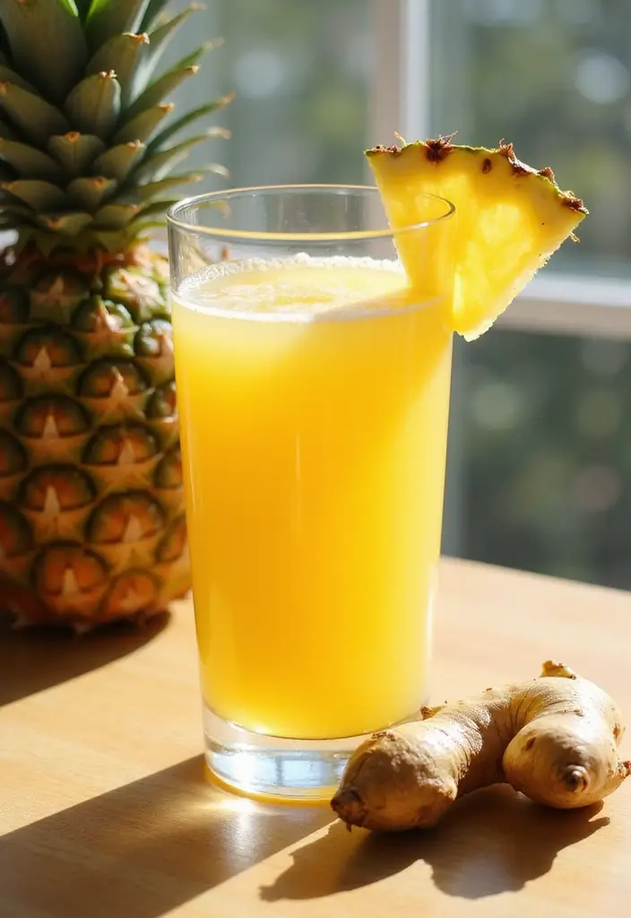 27 Moringa Smoothie and Juice Recipes Nutritious and Tasty - 16. Moringa and Pineapple Ginger Juice