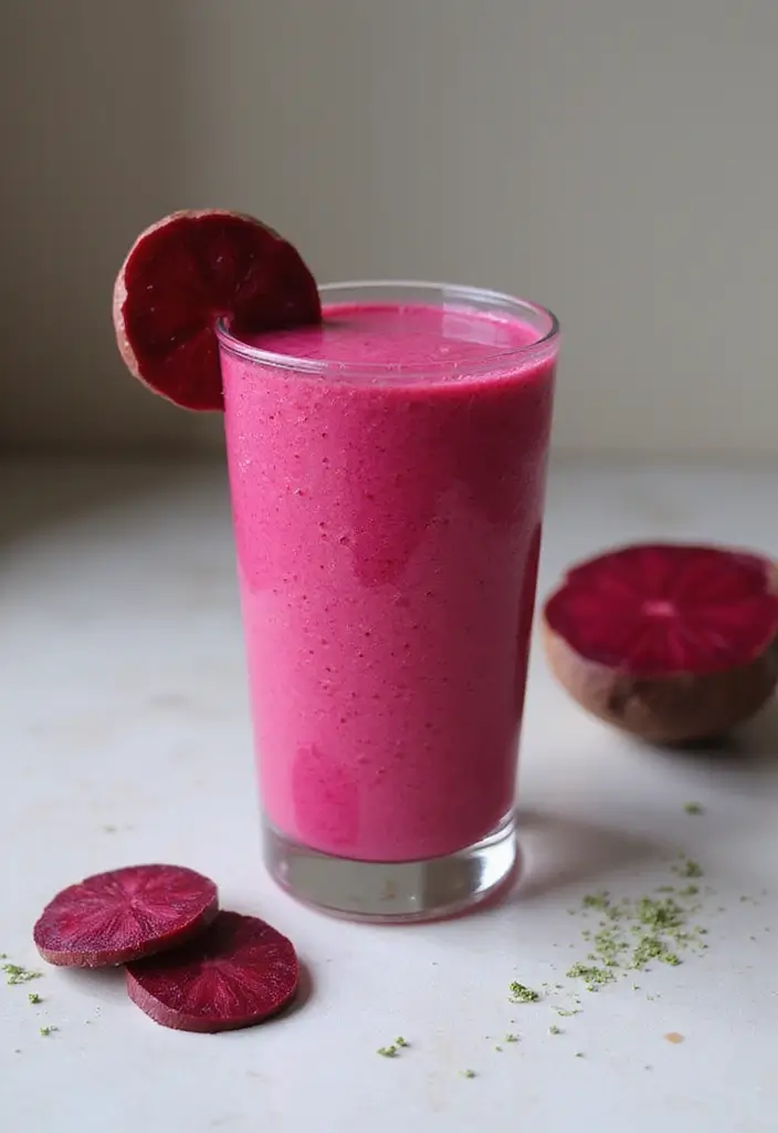 27 Moringa Smoothie and Juice Recipes Nutritious and Tasty - 17. Moringa and Beetroot Smoothie