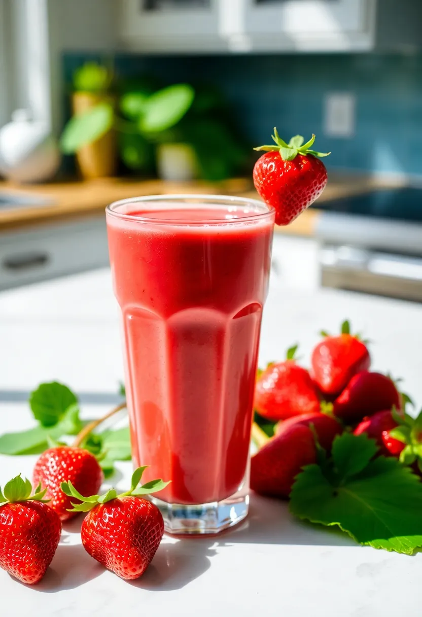 27 Moringa Smoothie and Juice Recipes Nutritious and Tasty - 27. Moringa and Strawberry Smoothie
