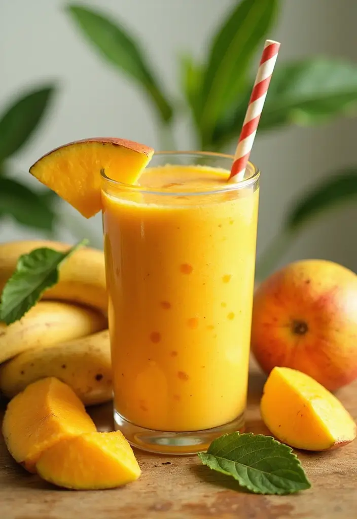 28 Fresh Juice Portable Blender Recipes On the Go - 1. Tropical Mango Madness