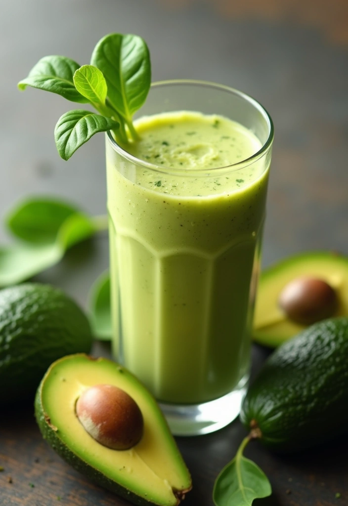 28 Fresh Juice Portable Blender Recipes On the Go - 10. Avocado Green Smoothie