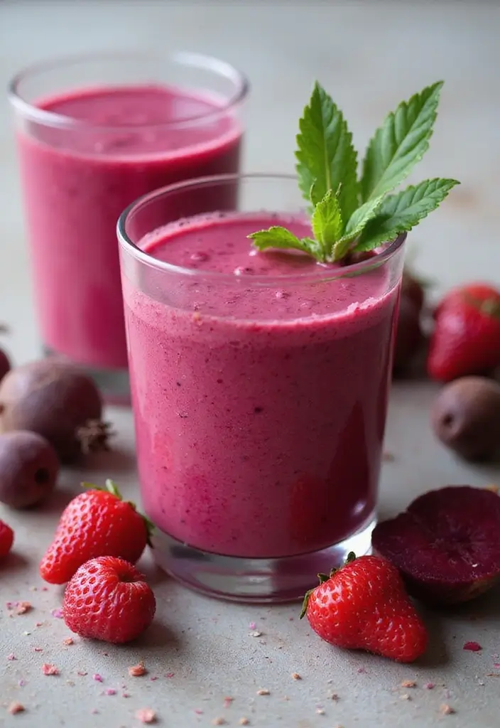 28 Fresh Juice Portable Blender Recipes On the Go - 12. Berry Beet Detox Smoothie