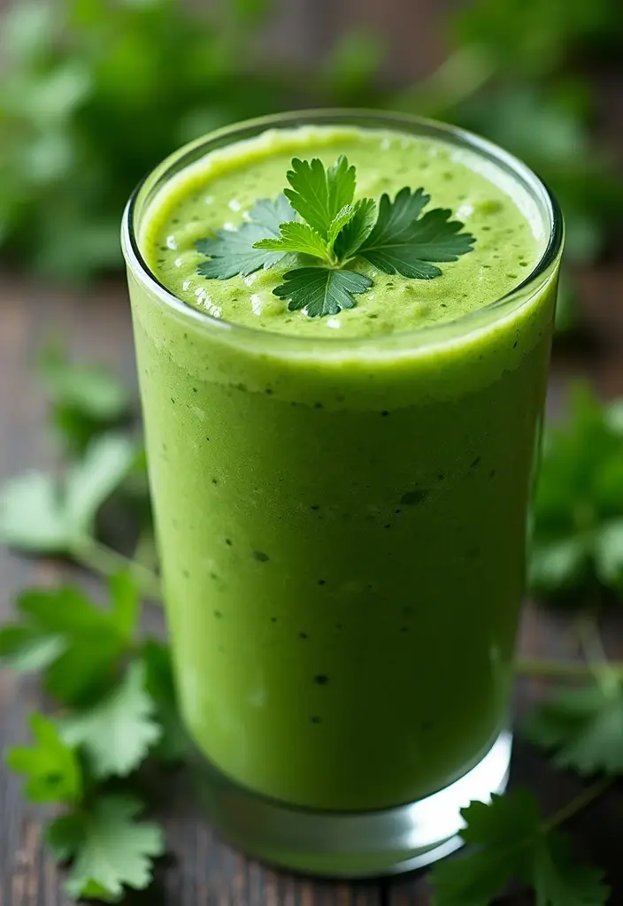 28 Fresh Juice Portable Blender Recipes On the Go - 16. Cilantro Lime Green Smoothie
