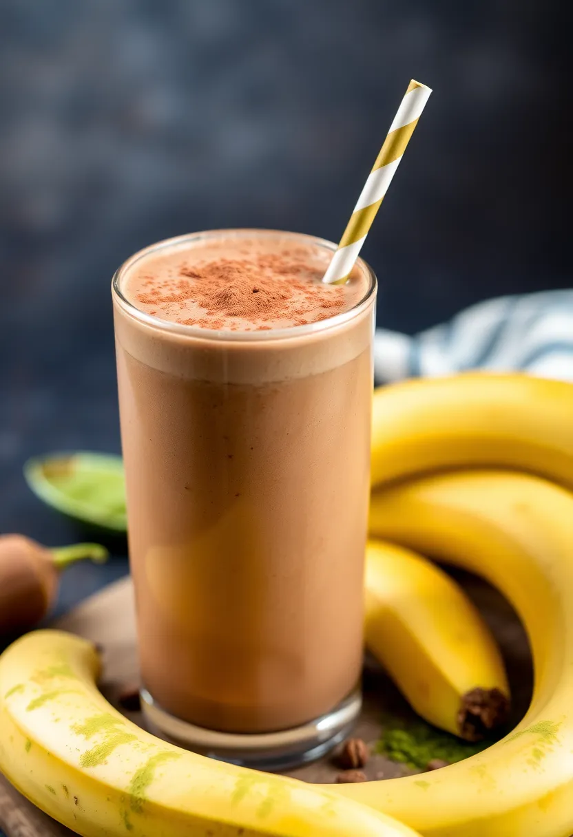 28 Fresh Juice Portable Blender Recipes On the Go - 20. Choco-Matcha Energy Smoothie