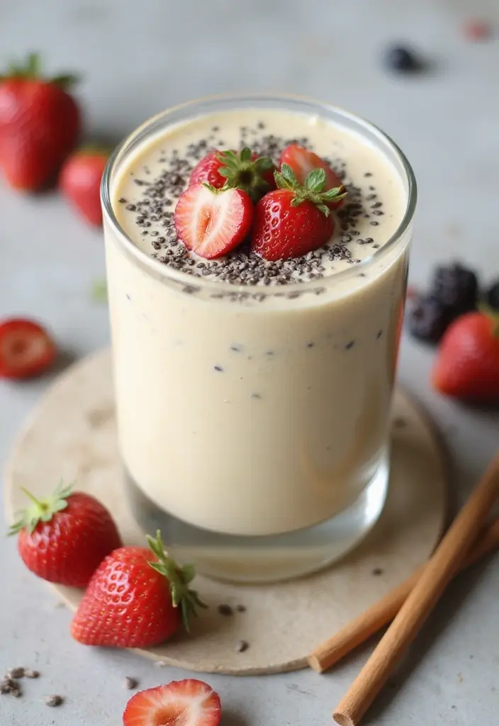 28 Fresh Juice Portable Blender Recipes On the Go - 23. Vanilla Chia Smoothie