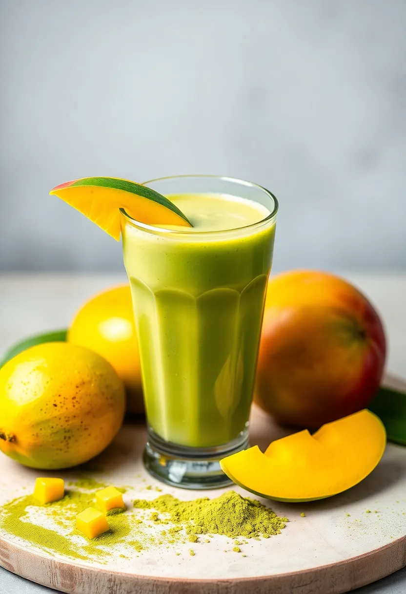 28 Fresh Juice Portable Blender Recipes On the Go - 26. Matcha Mango Smoothie