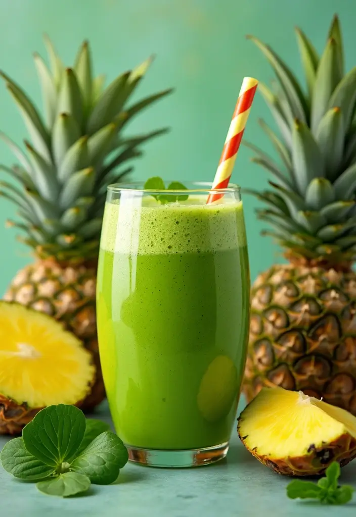 28 Fresh Juice Portable Blender Recipes On the Go - 7. Spinach and Pineapple Delight