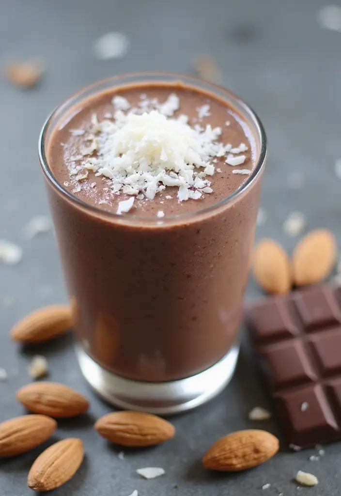 28 Fresh Juice Portable Blender Recipes On the Go - 8. Almond Joy Smoothie