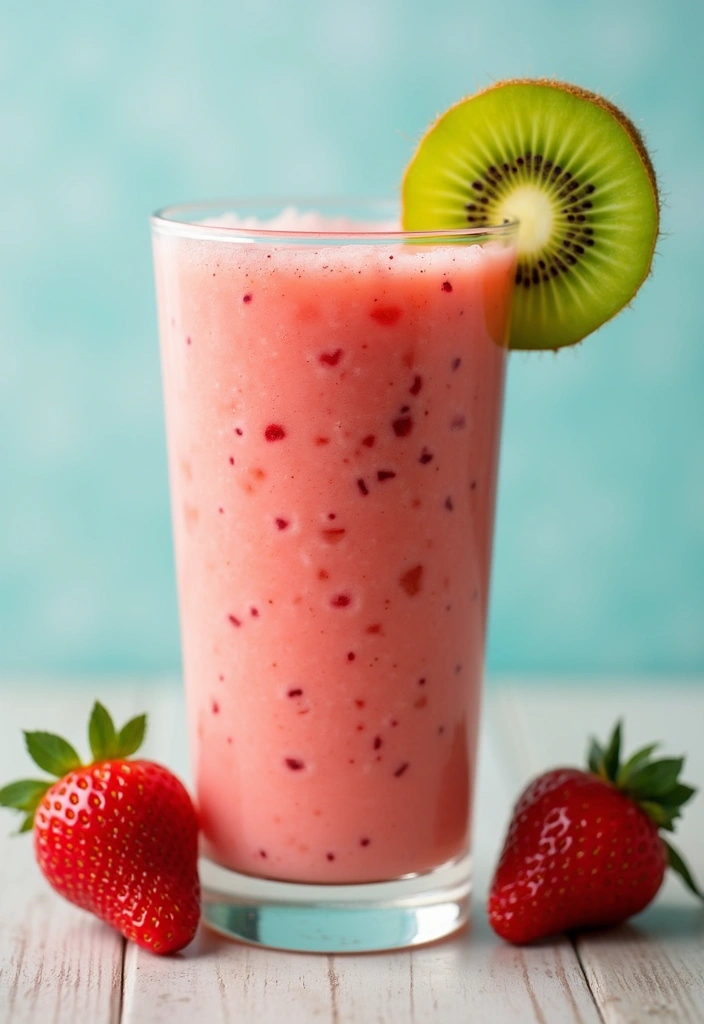 28 Fresh Juice Portable Blender Recipes On the Go - 9. Kiwi Strawberry Splash