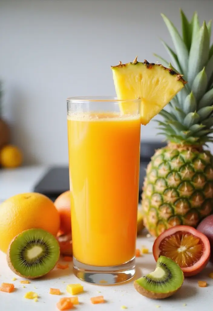 28 Juice Recipes for Kids: Fun and Delicious 13 28 Juice Recipes for Kids: Fun and Delicious - 13. Tropical Fruit Fiesta