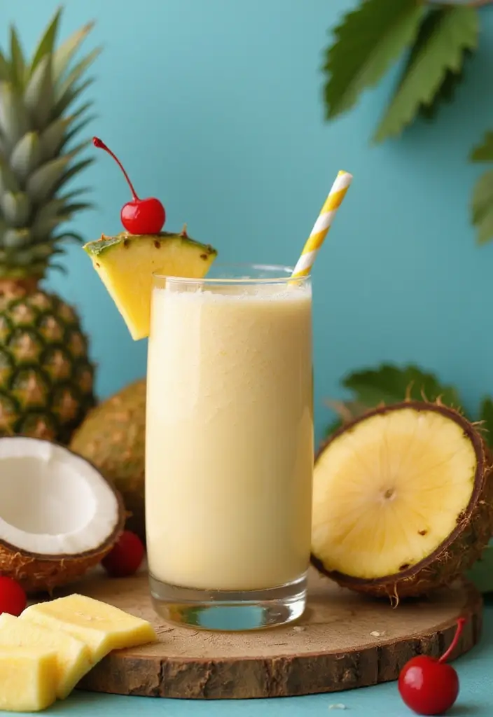 28 Juice Recipes for Kids: Fun and Delicious 14 28 Juice Recipes for Kids: Fun and Delicious - 14. Pina Colada Mocktail Juice