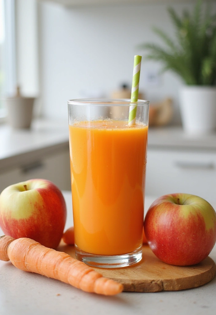 28 Juice Recipes for Kids: Fun and Delicious 5 28 Juice Recipes for Kids: Fun and Delicious - 5. Apple Carrot Crunch