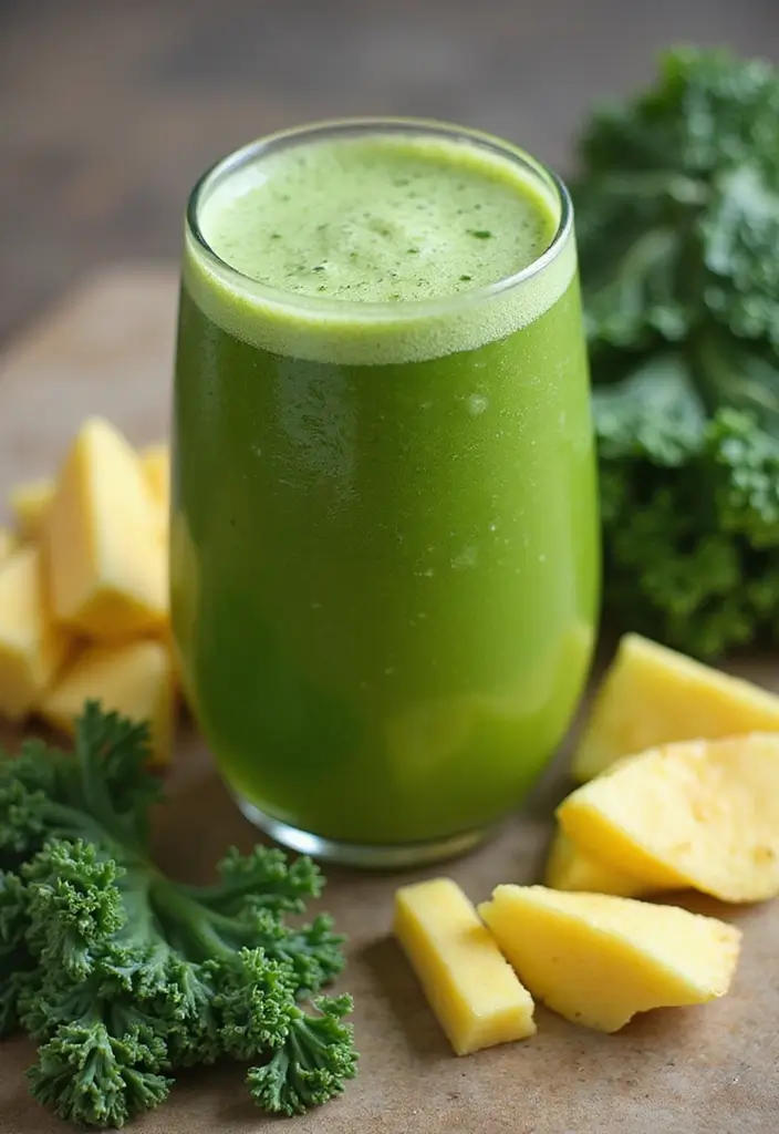 29 Cold Press Juice Recipes Fresh and Nutritious 16. Kale Pineapple Juice