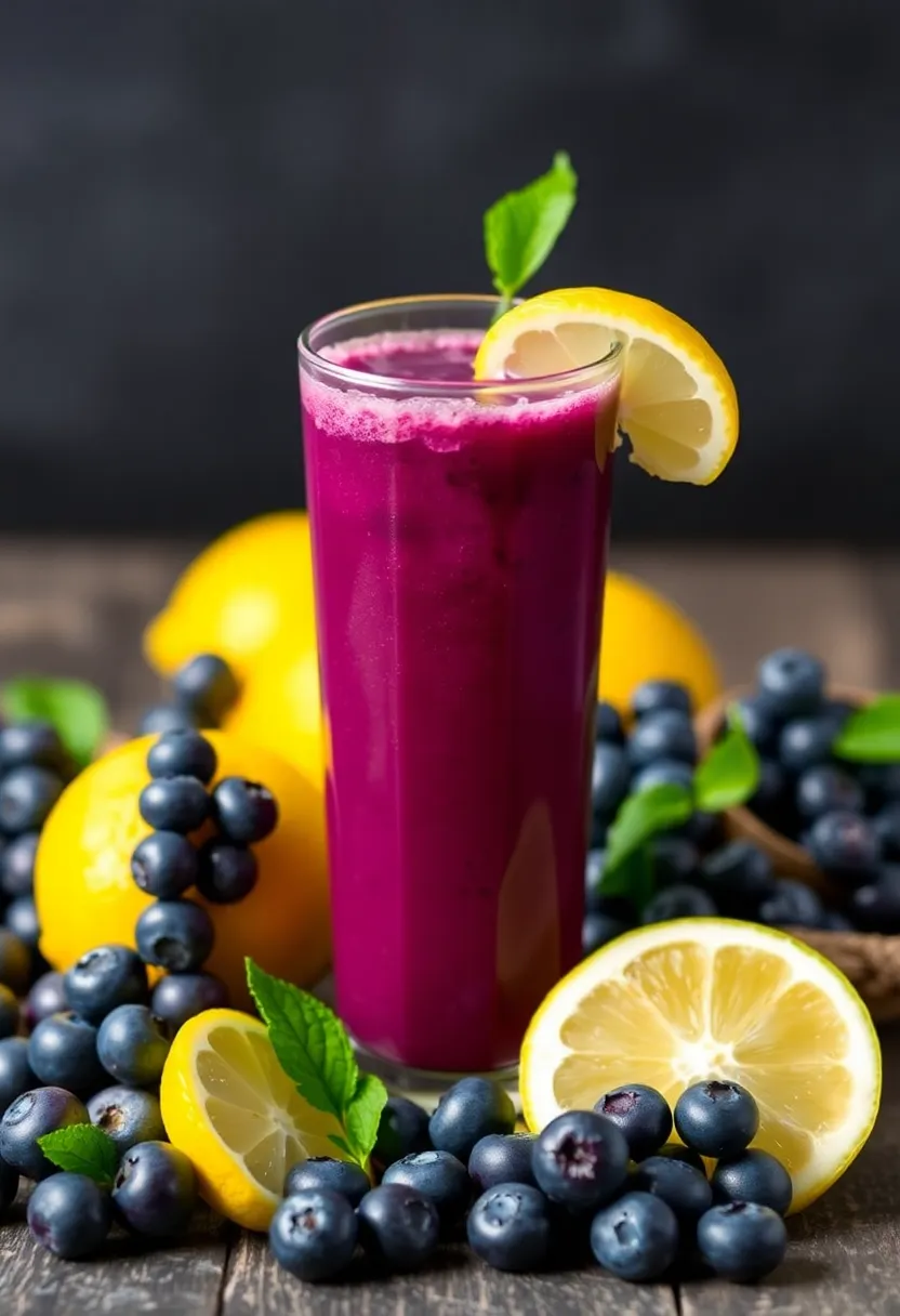 29 Lose Weight Juice Recipes That Actually Work - 20. Blueberry Lemon Detox Juice