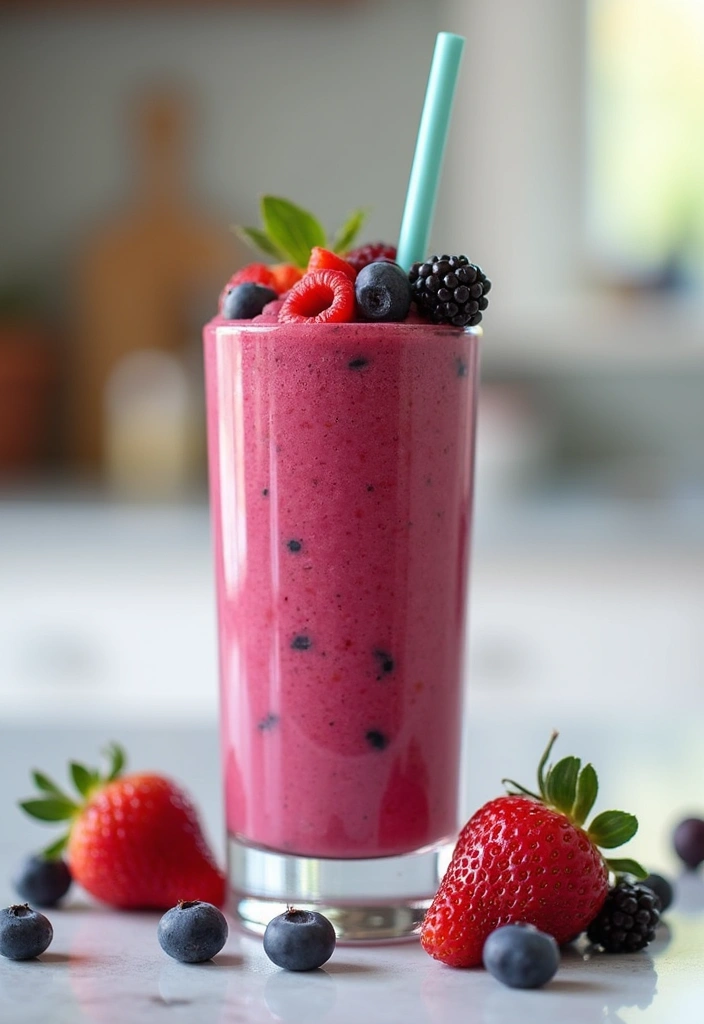 29 Lose Weight Juice Recipes That Actually Work - 4. Berry Blast Smoothie