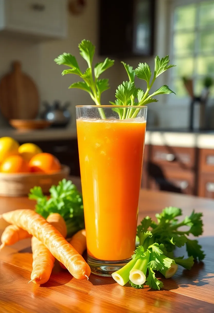 30 Carrot and Orange Juice Recipes Packed with Vitamins 14. Carrot Orange Celery Juice