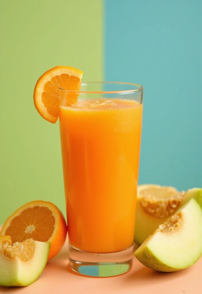 30 Carrot and Orange Juice Recipes Packed with Vitamins 16. Carrot Orange Honeydew Juice