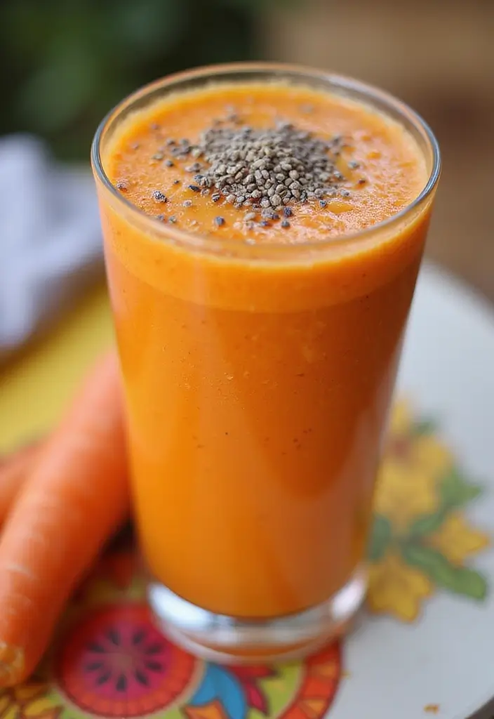 30 Carrot and Orange Juice Recipes Packed with Vitamins 17. Carrot Orange Chia Juice