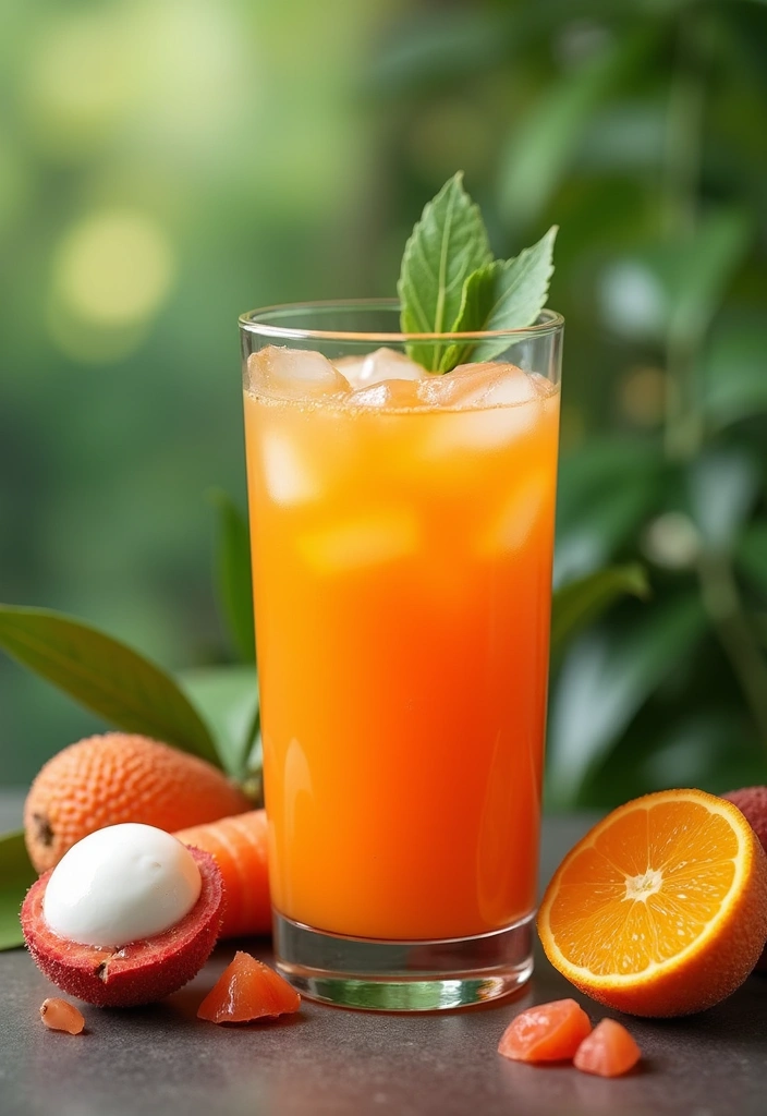 30 Carrot and Orange Juice Recipes Packed with Vitamins 24. Carrot Orange Lychee Juice