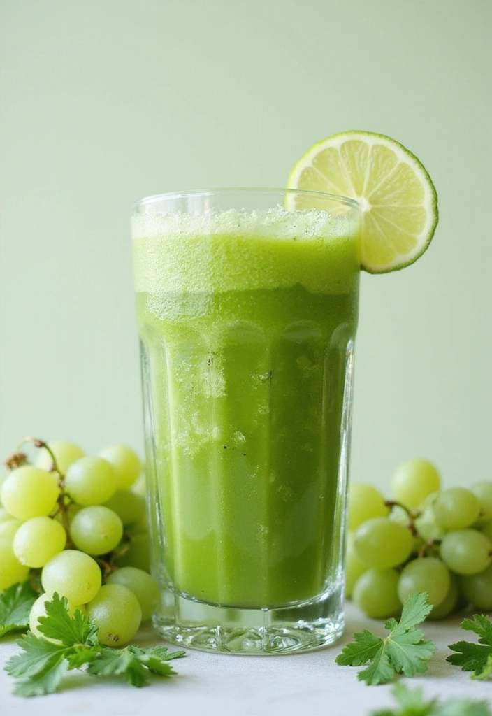 30 Heart Healthy Juice Recipes Doctors Recommend 9 30 Heart Healthy Juice Recipes Doctors Recommend - 9. Green Grapes and Cilantro Juice
