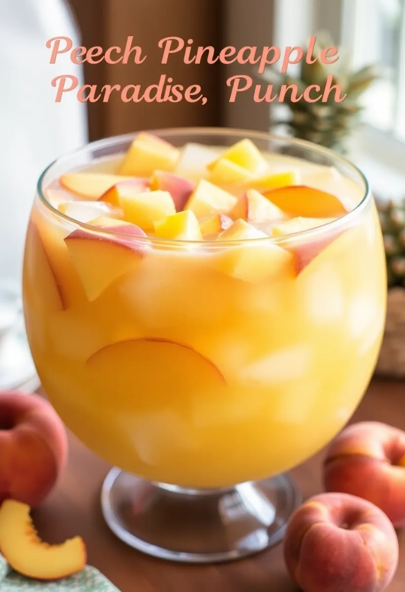 30 Jello Punch Recipes Pineapple Juice Party Favorites 9. Peach Pineapple Paradise Punch