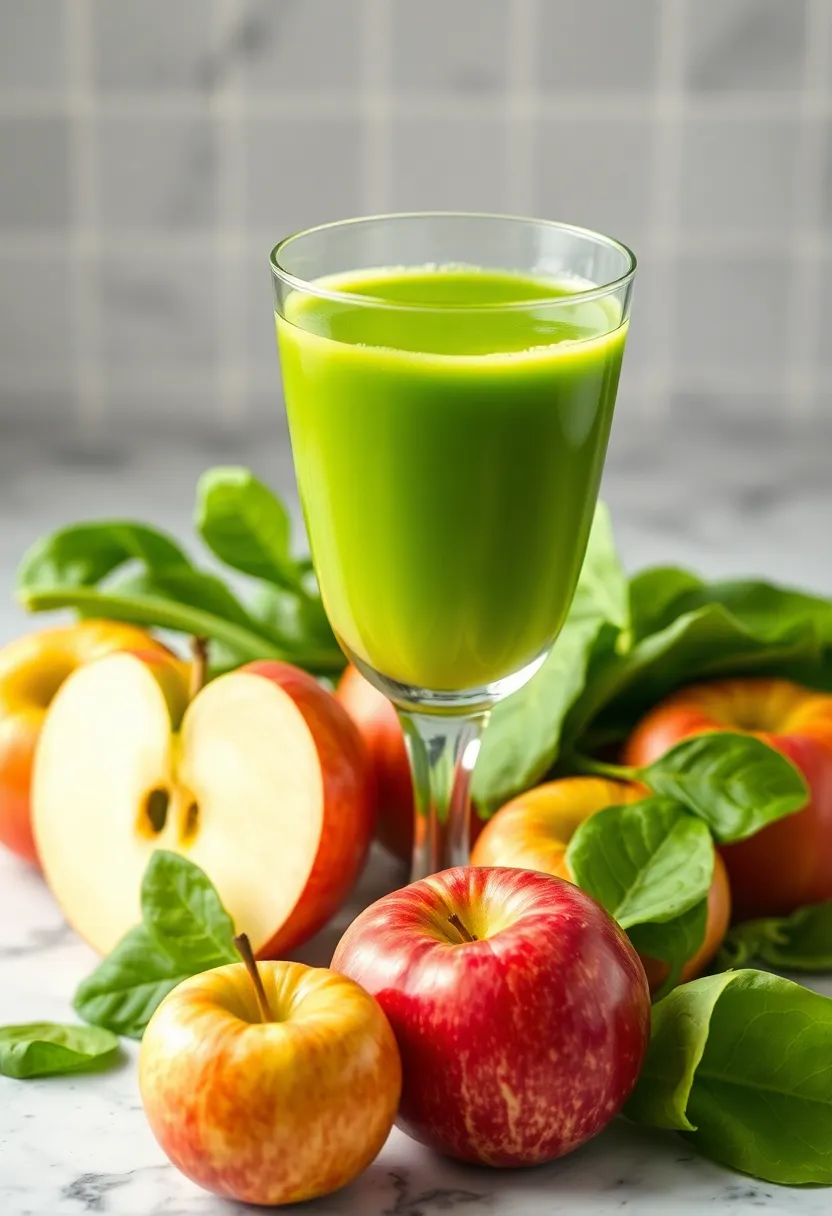 30 Juice Recipes and Their Benefits Backed by Nutrition 12. Green Apple Spinach Juice