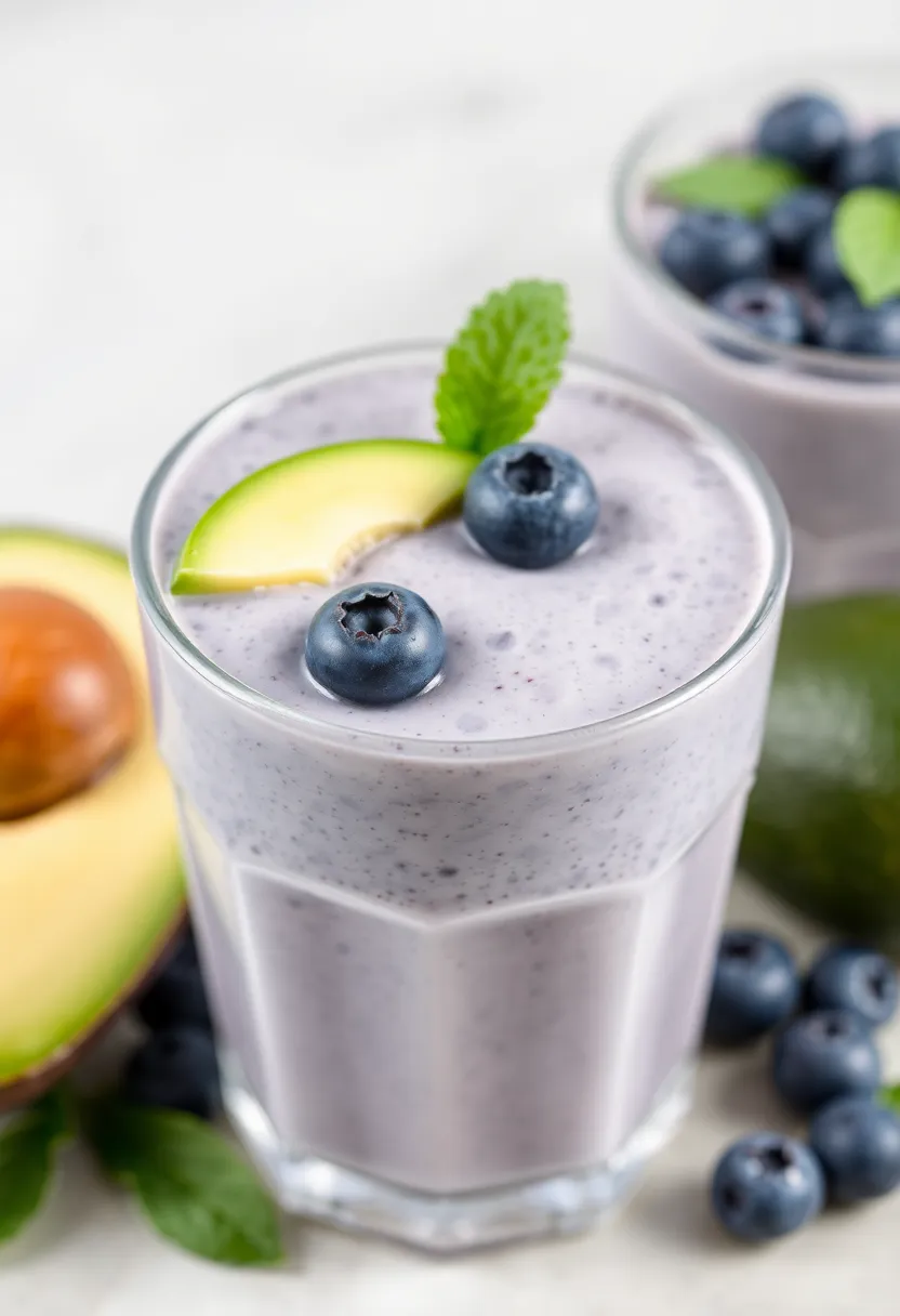 30 Juice Recipes and Their Benefits Backed by Nutrition 26. Blueberry Avocado Smoothie