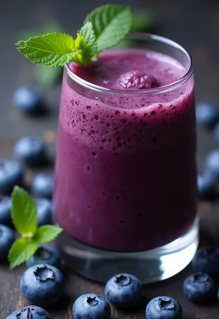 30 Juice Shots Recipes for Gut Health and Digestion - 10. Blueberry Acai Power Shot